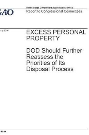 Cover of GAO-16-44; Excess Personal Property
