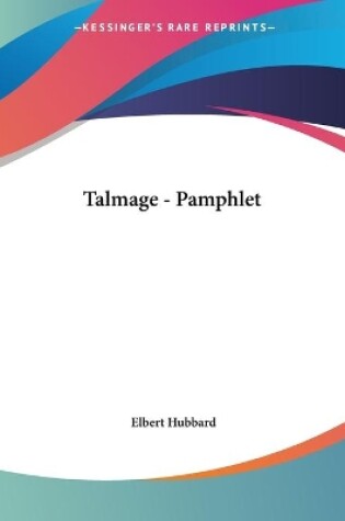 Cover of Talmage - Pamphlet