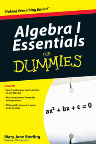 Cover of Algebra I Essentials For Dummies