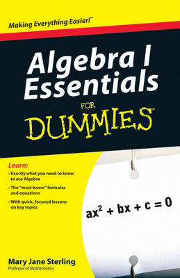 Book cover for Algebra I Essentials For Dummies