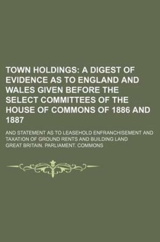 Cover of Town Holdings; And Statement as to Leasehold Enfranchisement and Taxation of Ground Rents and Building Land
