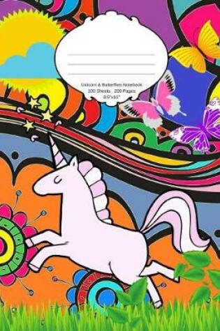 Cover of Unicorn and Butterflies Notebook