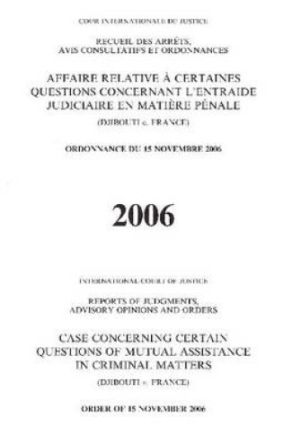 Cover of Case Concerning Certain Questions of Mutual Assistance in Criminal Matters