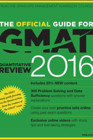 Cover of The Official Guide for GMAT Quantitative Review 2016 with Online Question Bank and Exclusive Video