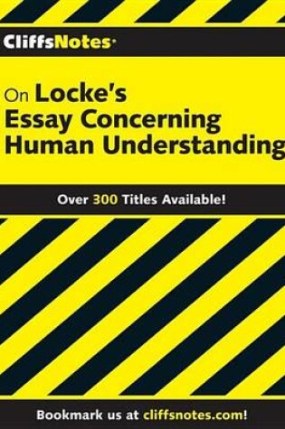 Cover of Cliffsnotes on Locke's Concerning Human Understanding