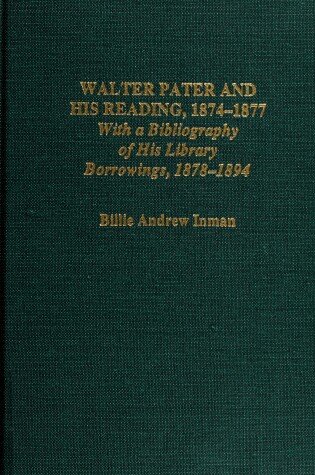 Cover of Walter Pater & His Reading