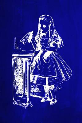 Cover of Alice in Wonderland Chalkboard Journal - Drink Me! (Blue)
