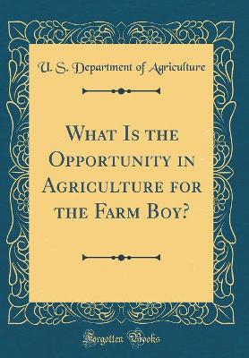 Book cover for What Is the Opportunity in Agriculture for the Farm Boy? (Classic Reprint)