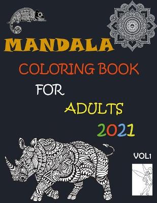 Book cover for Mandala coloring book for adults 2021