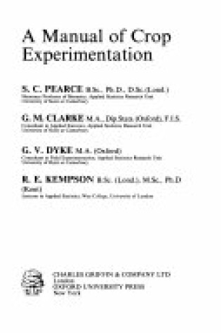 Cover of Manual of Crop Experimentation