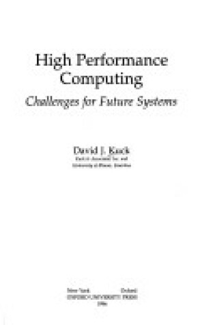 Cover of High Performance Computing