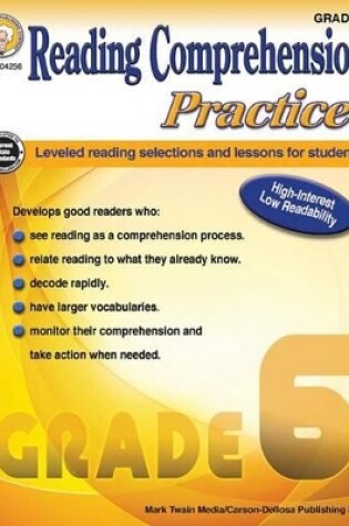 Cover of Reading Comprehension Practice, Grade 6