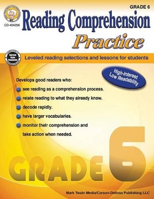 Book cover for Reading Comprehension Practice, Grade 6