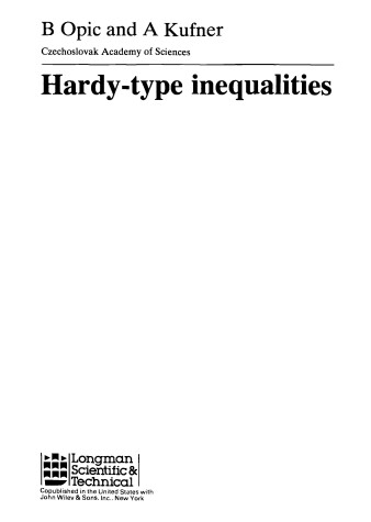 Cover of Hardy-type Inequalities