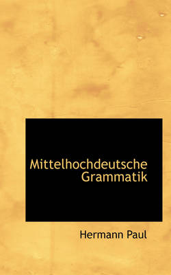 Book cover for Mittelhochdeutsche Grammatik