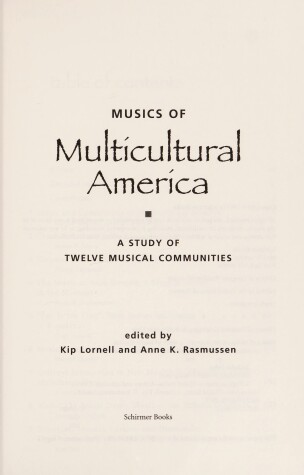 Book cover for Musics of Multicultural America