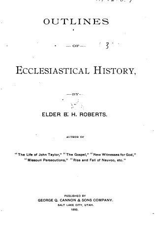 Cover of Outlines of Ecclesiastical History