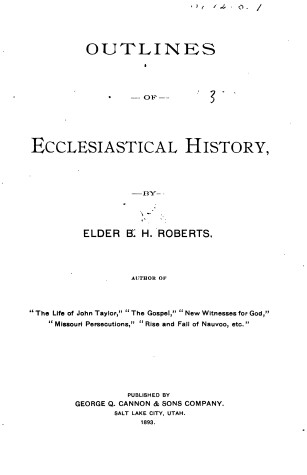 Book cover for Outlines of Ecclesiastical History