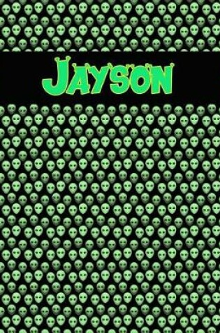 Cover of 120 Page Handwriting Practice Book with Green Alien Cover Jayson