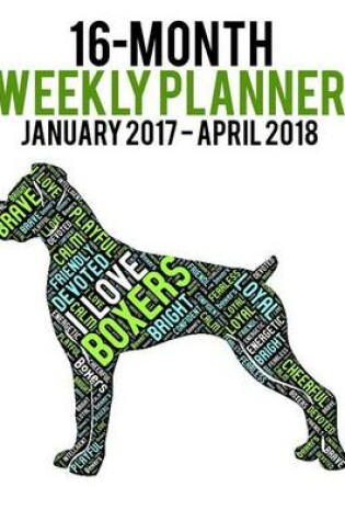 Cover of 2017-2018 Weekly Planner - Wordcloud Boxer