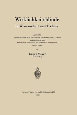 Book cover for Wirklichkeitsblinde in Wissenschaft Und Technik