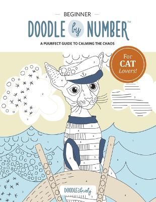 Book cover for Doodle by Number for Cat Lovers