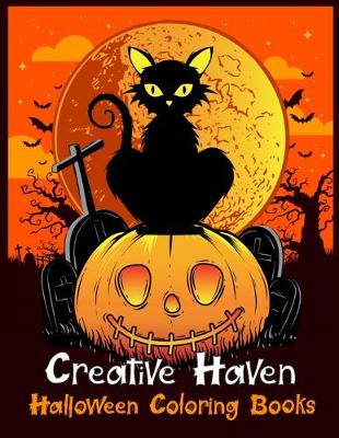Book cover for Creative Haven Halloween Coloring Books