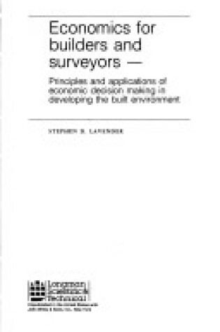 Cover of Economics for Builders and Surveyors