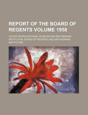 Book cover for Report of the Board of Regents Volume 1958