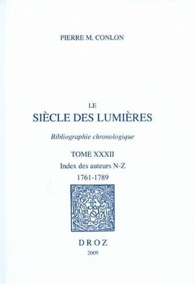 Cover of Le Siecle Des Lumieres. Bibliographie Chronologique XXXII