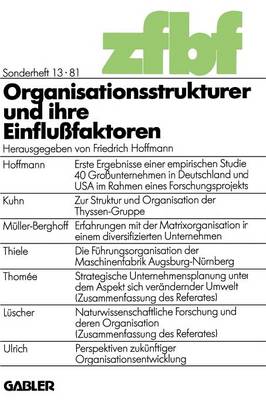 Book cover for Organisationsstrukturen und ihre Einflußfaktoren