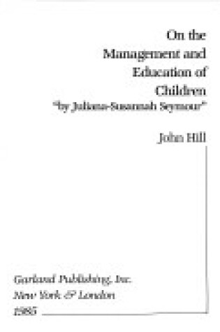 Cover of On Mgmt & Educ of Children