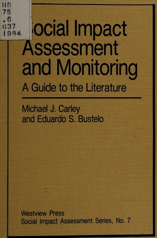 Cover of Social Impact Assessment And Monitoring