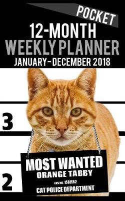 Book cover for 2018 Pocket Weekly Planner - Most Wanted Orange Tabby