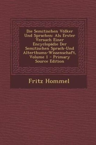 Cover of Die Semitischen Voelker Und Sprachen