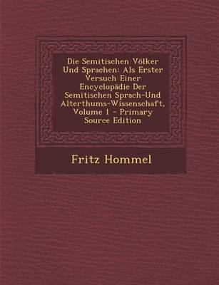 Book cover for Die Semitischen Voelker Und Sprachen