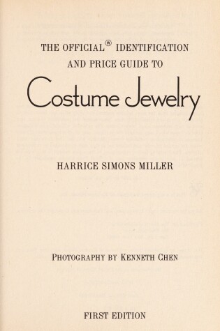 Cover of Official Price Guide to Costume Jewelry, 1st Edition