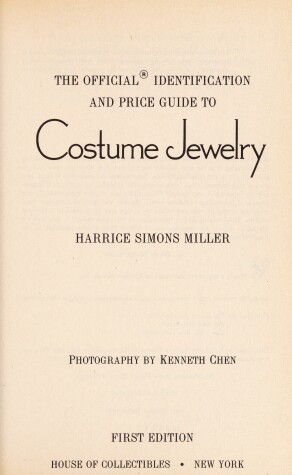 Book cover for Official Price Guide to Costume Jewelry, 1st Edition