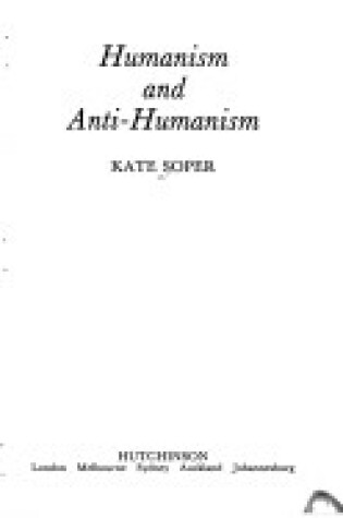 Cover of Humanism and Anti-Humanism