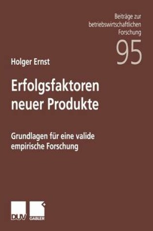 Cover of Erfolgsfaktoren neuer Produkte