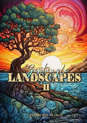 Book cover for Zentangle Landscapes Coloring Book for Adults 2