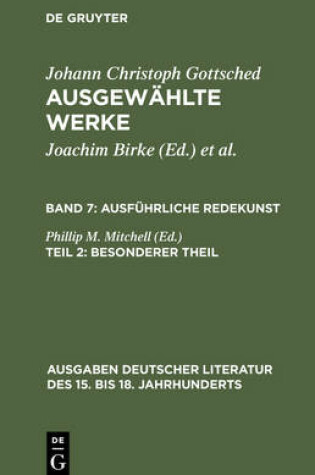 Cover of Ausfuhrliche Redekunst. Besonderer Theil