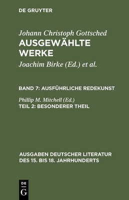 Cover of Ausfuhrliche Redekunst. Besonderer Theil