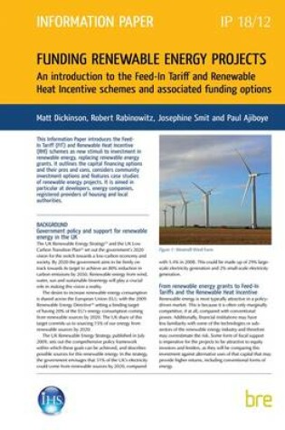 Cover of Funding Renewable Energy Projects: An Introduction to the Feed-In Tariff and Renewable Heat Incentive Schemes and Associated Funding Options