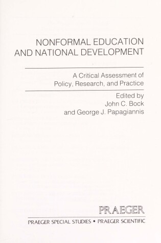 Cover of Nonformal Education and National Development