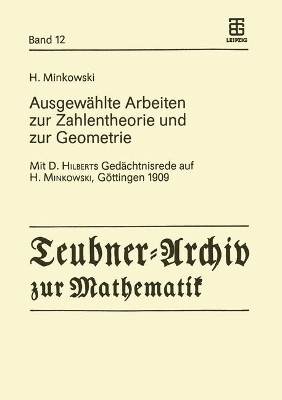 Cover of Ausgewahlte Arbeiten Zur Zahlentheorie Und Zur Geometrie
