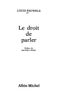 Cover of Droit de Parler (Le)