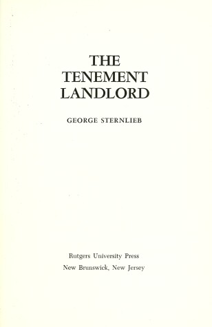 Book cover for Tenement Landlord