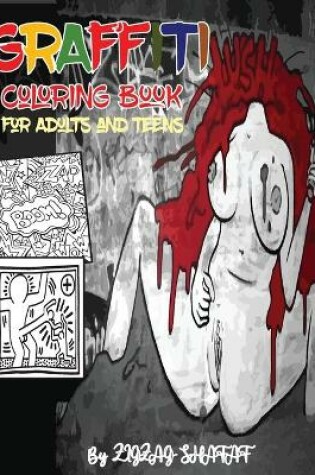 Cover of graffiti coloring book for adults and teens