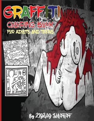 Book cover for graffiti coloring book for adults and teens